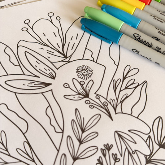 🌸 Happy Easter Descargable I  Ilustraciones para pintar