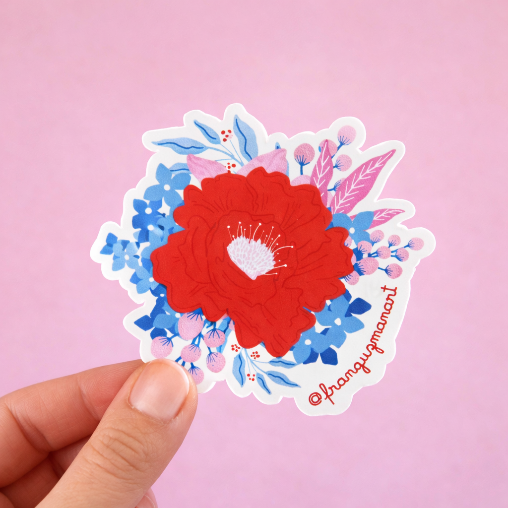 Sticker Fiore rosso